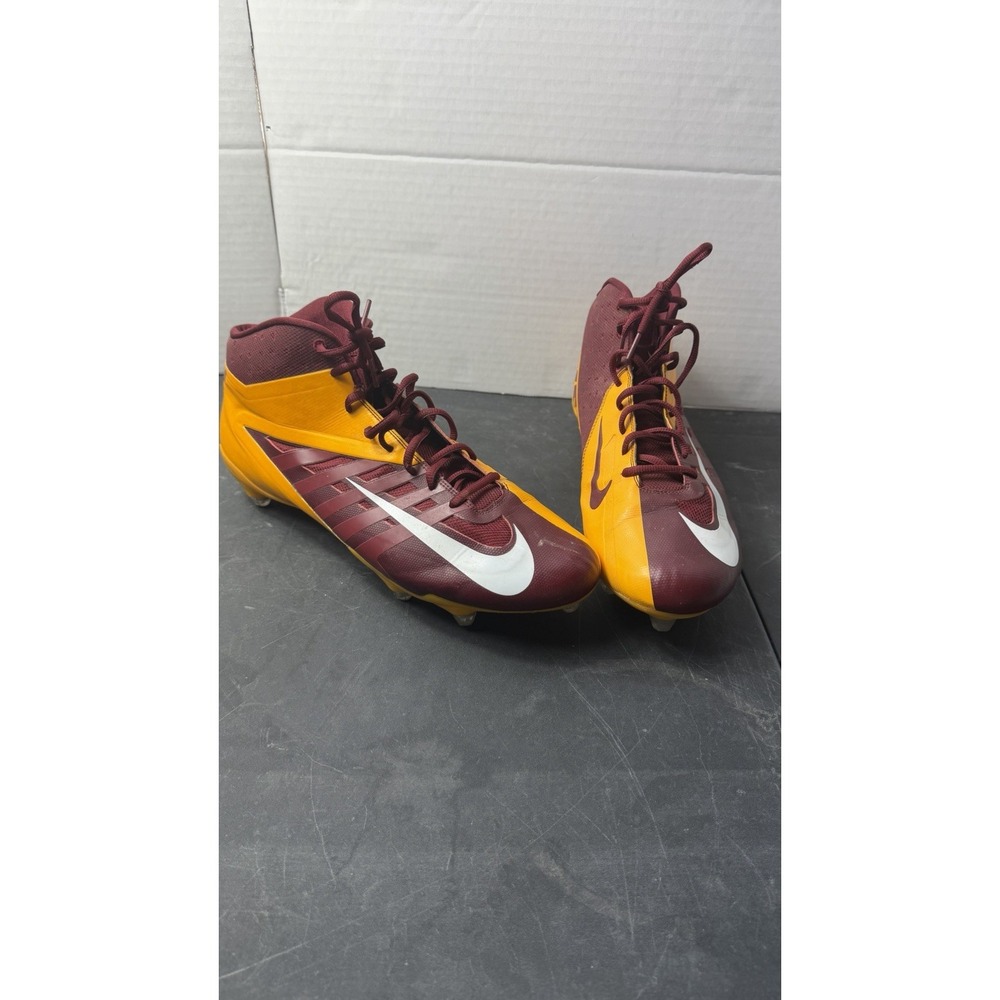 Nike Vapor Pro 3/4 Cleats 544761-632, burgandy/yellow Men's 14.5